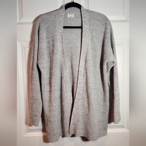Arden Basic Collection Gray Knit Open Front Cardigan Sweater Large